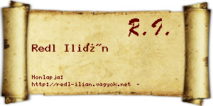 Redl Ilián névjegykártya